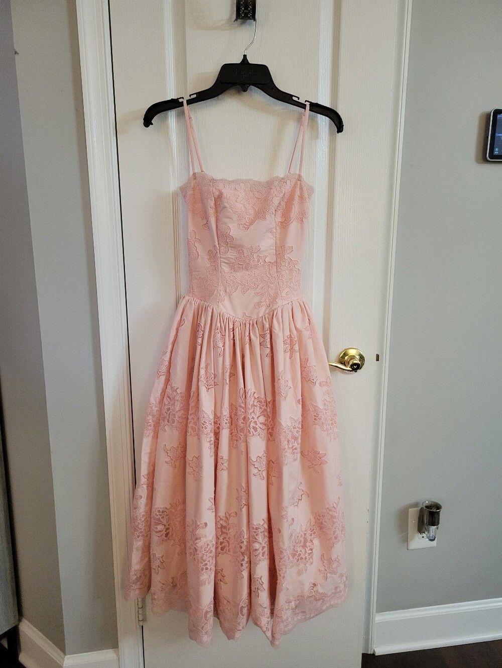 NWOT House of CB Chloe Broderie Anglaise Midi Party Cocktail Dress Pink Size XS